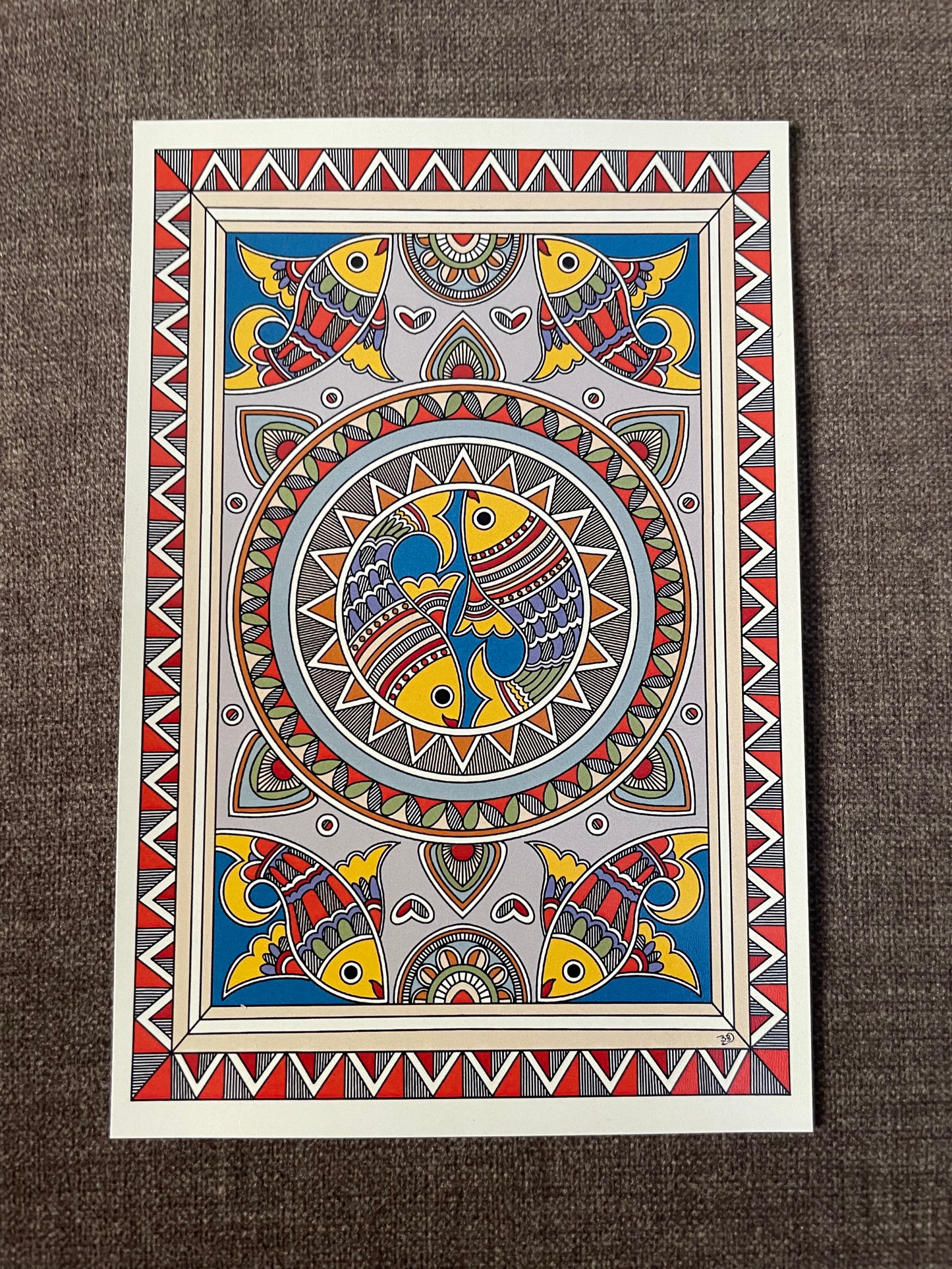 Fishy Madhubani Fridge Magnet